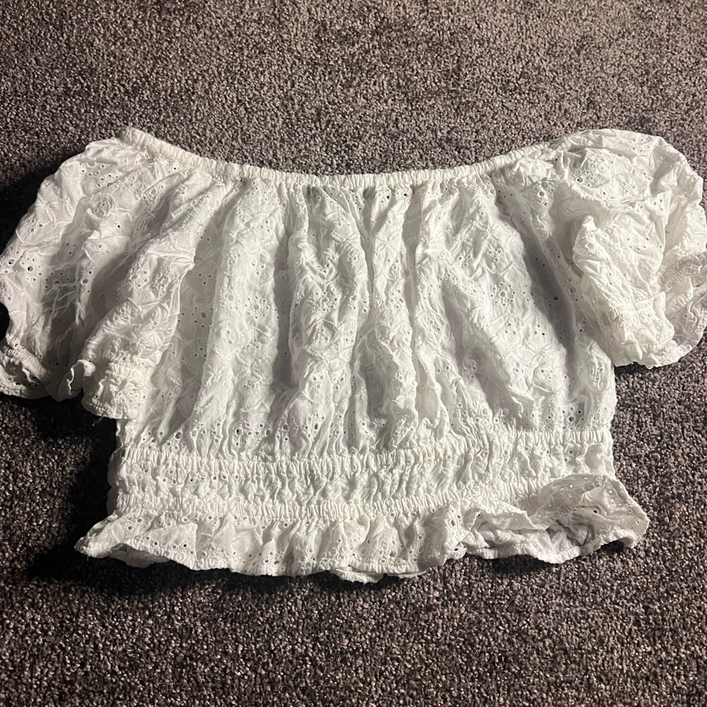 white crop top